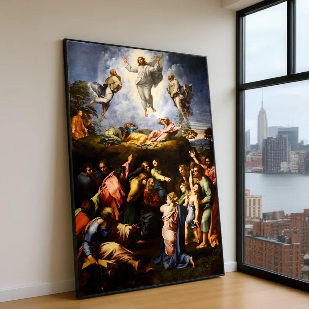 Transfiguration Poster The Transfiguration Canvas Wall Art, Religious Biblical Scene, Large ...