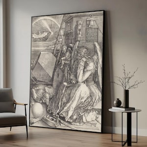 Dürer Melencolia I Canvas Print: Renaissance Engraving Wall Art, Printed aesthetic room decor ready to hang