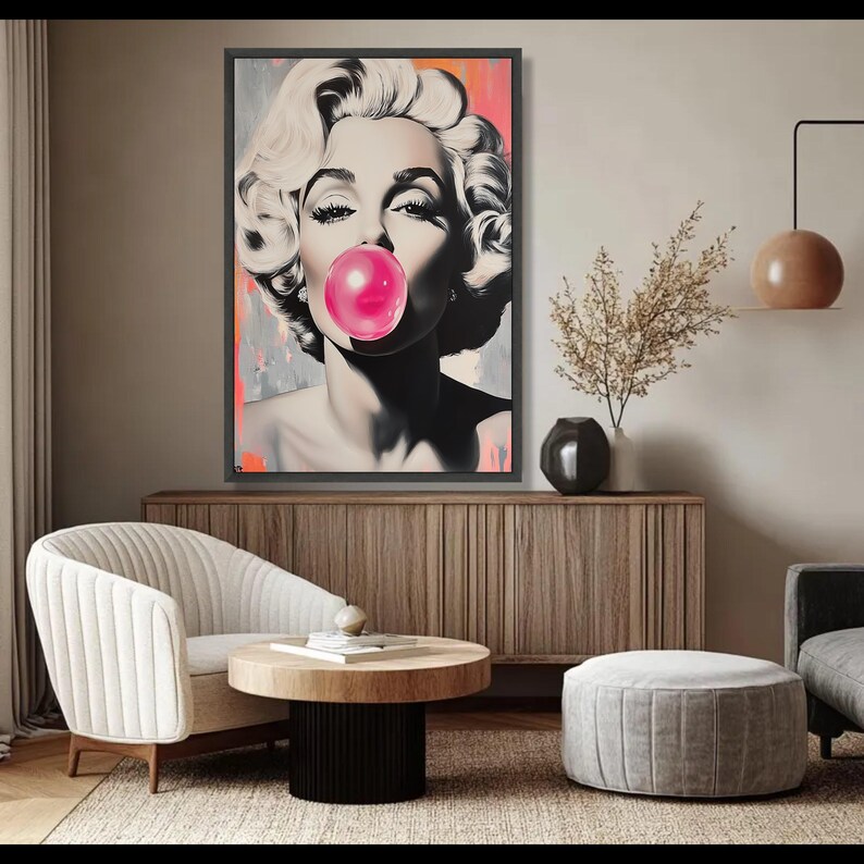 Marilyn Monroe Pop Art Canvas Print: Retro Glamour Wall Decor, Printed ...