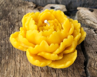 Beeswax Candles- peony flower candle