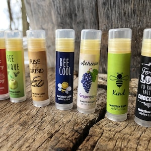 Beeswax Lip Balm all natural, pick from 12 assorted flavors image 1