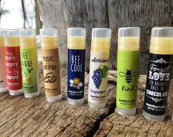 Beeswax Lip Balm- all natural, pick from 12 assorted flavors