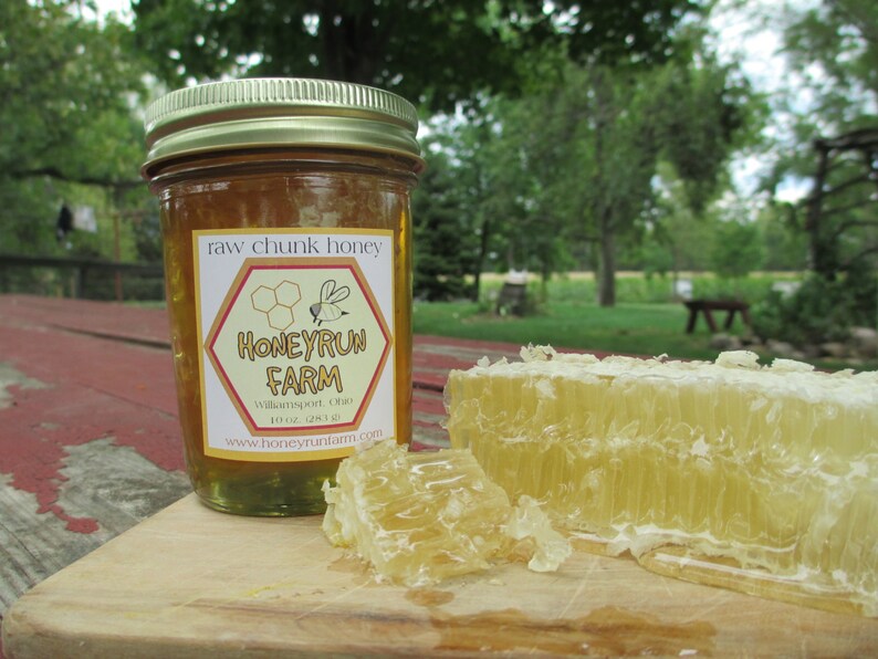 Pure Raw Chunk Honey Half Pint 10 ounces Etsy