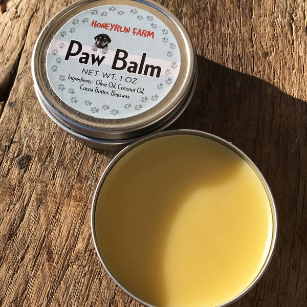 Paw Balm- made with beeswax, olive oil, coconut oil, and mango butter, 1 oz.