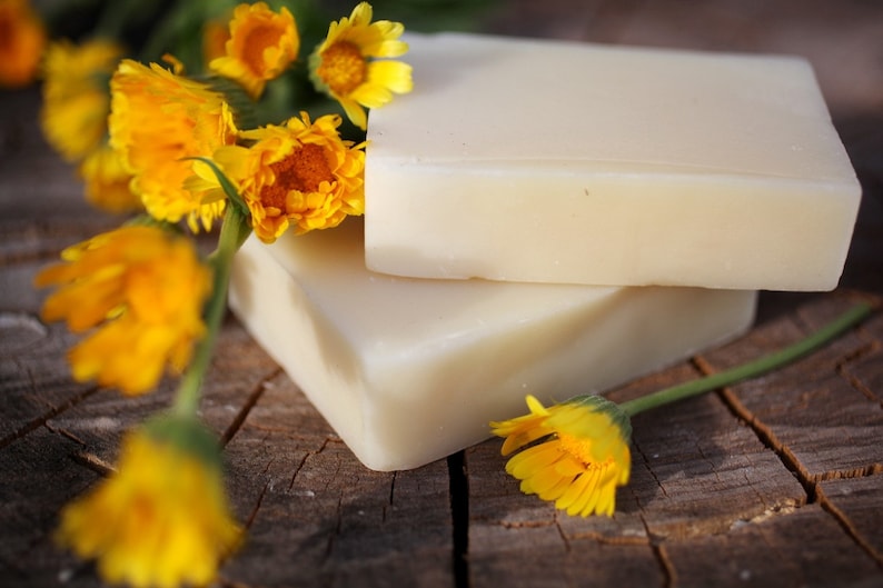 Calendula Baby Soap - natural soap made with honey and beeswax image 1