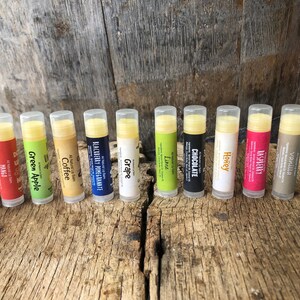 Beeswax Lip Balm all natural, pick from 12 assorted flavors image 8