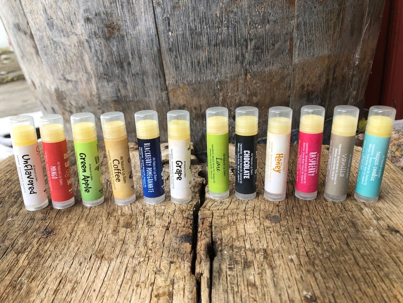 Beeswax Lip Balm all natural, pick from 12 assorted flavors image 8