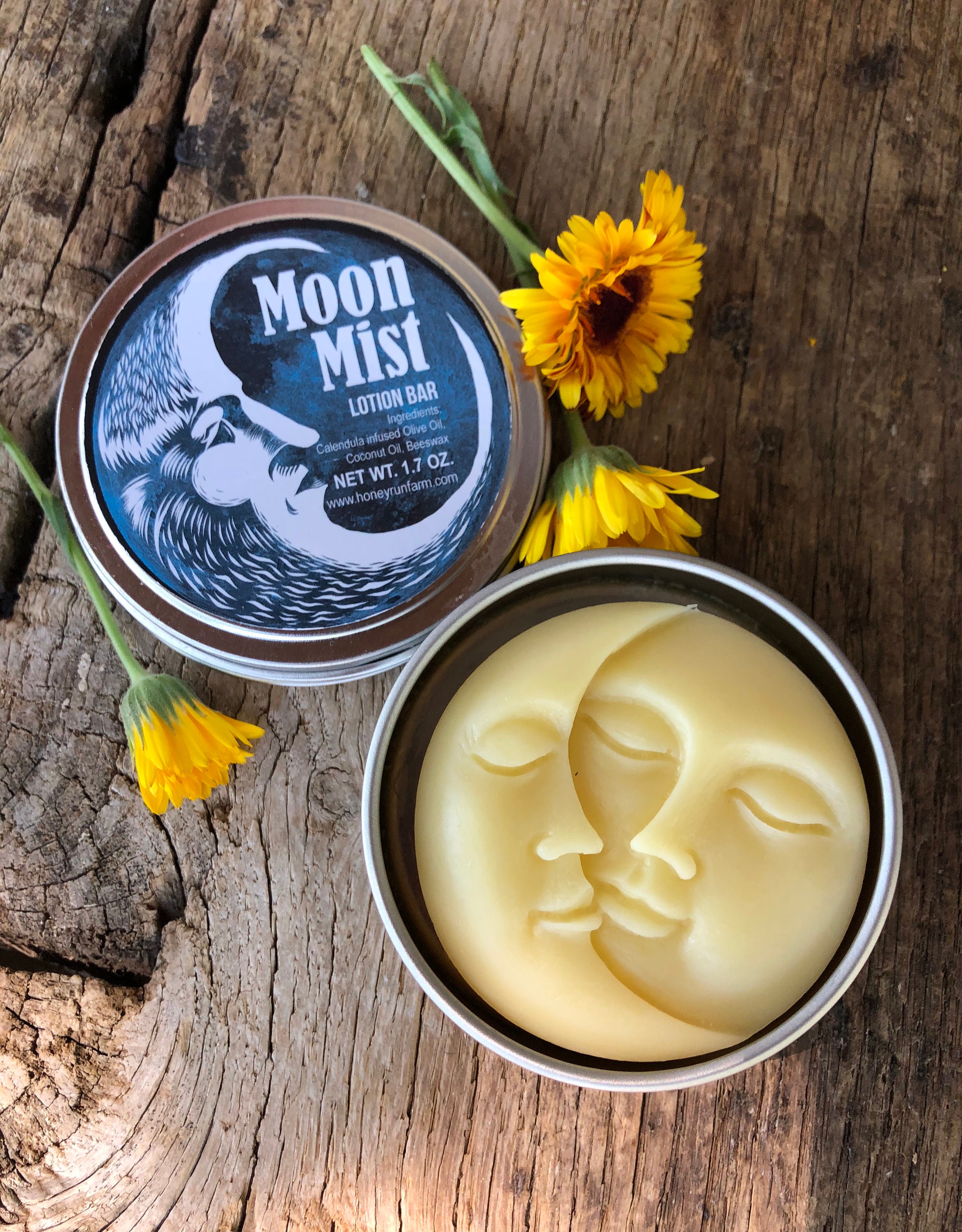 Moon Mist Lotion Bar - made with beeswax, coconut oil, and olive oil,  unscented — Honeyrun Farm