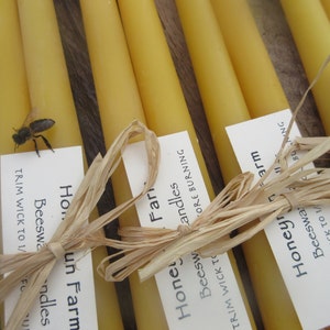 Tapered beeswax candle set 10 long image 5