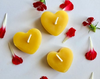 Heart Shaped Beeswax Candles: Natural Sweet Aroma