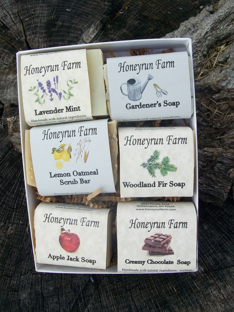 Soap Sampler Gift Package 6 small bars of soap in a gift