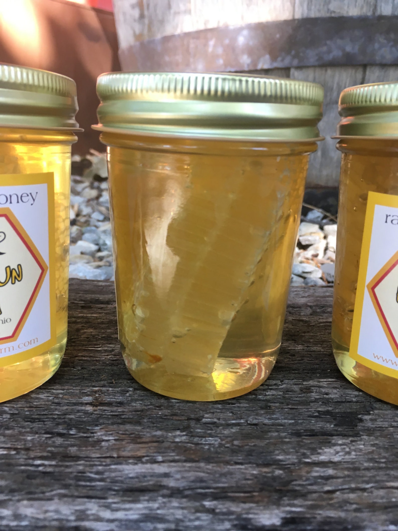 Pure Raw Chunk Honey Half Pint 10 ounces Etsy