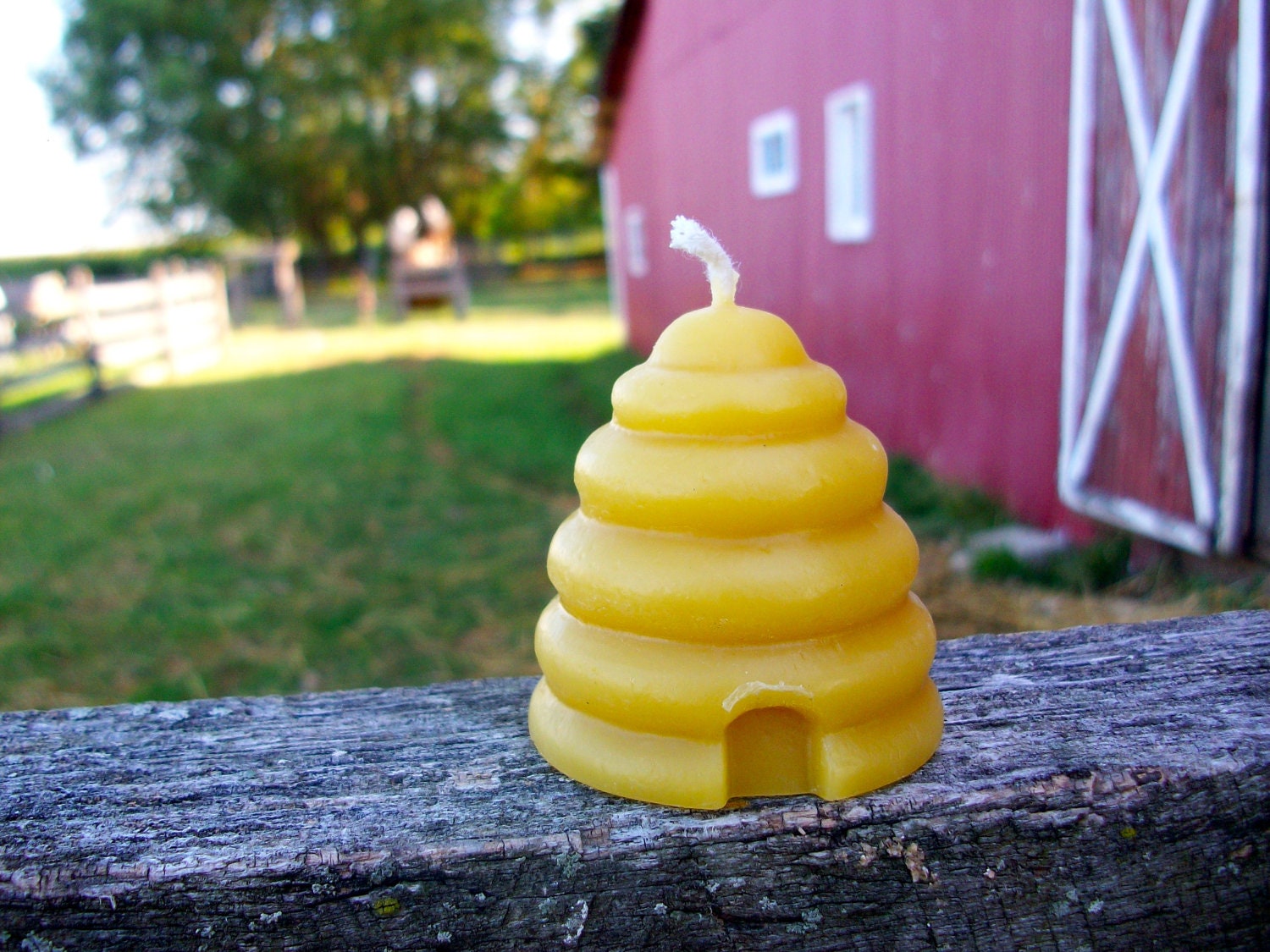 Hive Shaped Beeswax Candle 2 Tall Etsy