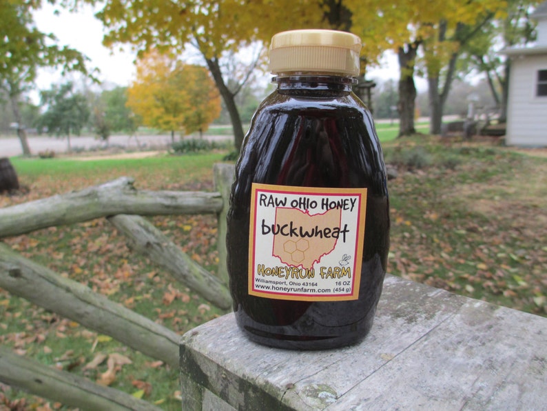 Buckwheat Honey pure Raw Ohio Honey 16 Ounce Jar Etsy