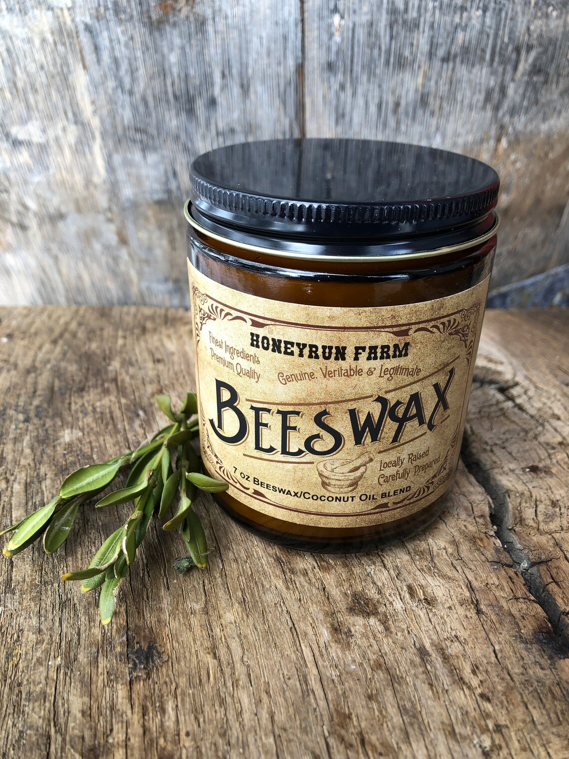 Beeswax Container Candle With Antique Apothecary Style Label Etsy