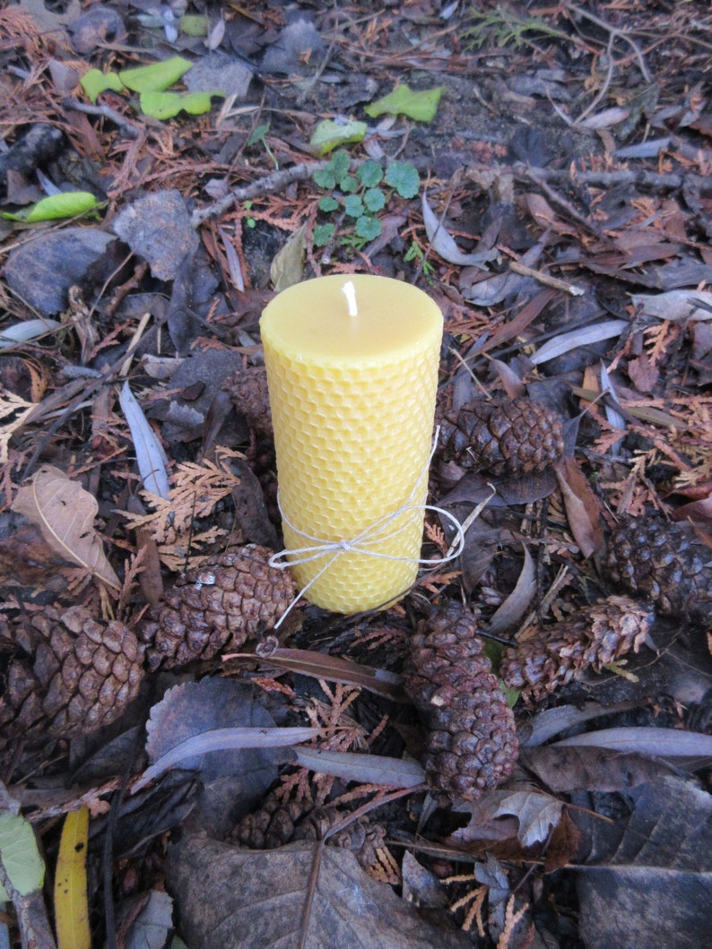 Hexagon Cylinder Beeswax Pillar Candle image 4