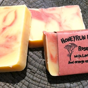 Rose Clay Soap - made with lavender and orange essential oil, honey, and beeswax