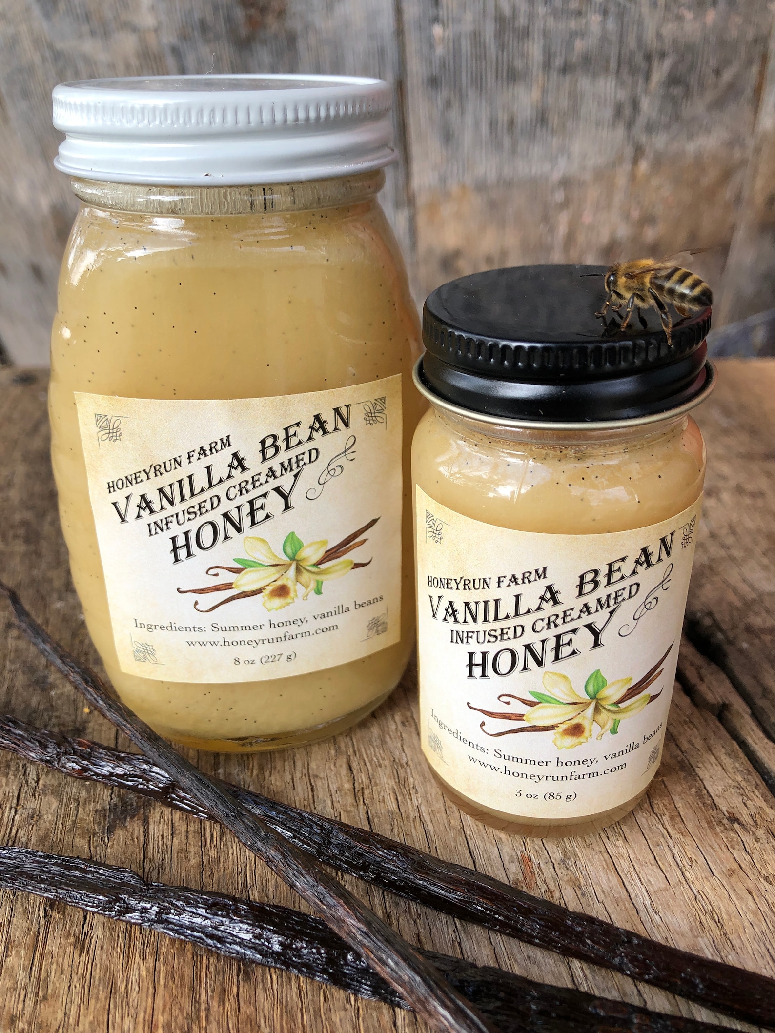 Vanilla Bean Infused Creamed Honey 8 Ounce or 3 Ounce Glass Etsy