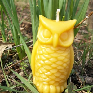 Beeswax Candle Owl shaped image 2