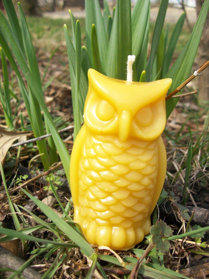 Beeswax Candle Owl shaped image 2