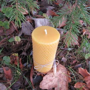 Hexagon Cylinder Beeswax Pillar Candle image 5