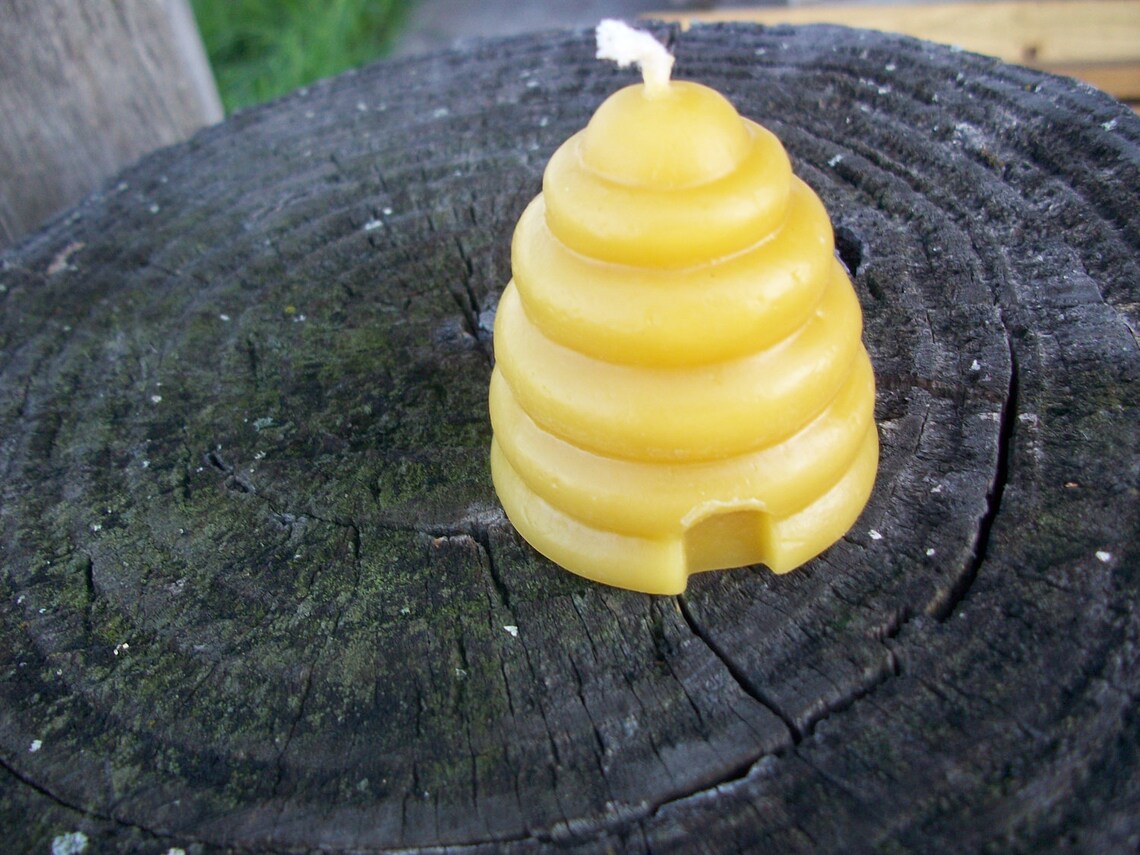 Hive Shaped Beeswax Candle 2 Tall Etsy