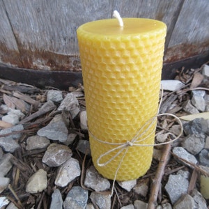 Hexagon Cylinder Beeswax Pillar Candle image 3