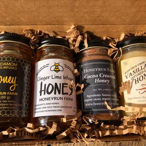 Gift Package featuring four varieties of infused honey
