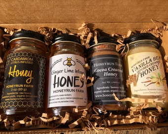 Gift Package featuring four varieties of infused honey