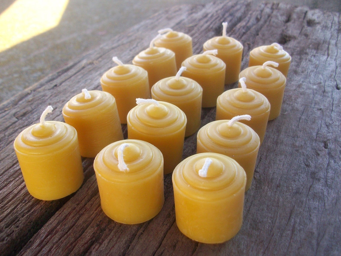 Beeswax Candles set of 15 Natural Beeswax Votives 1.5 Etsy