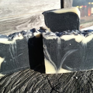 Activated Charcoal Soap with Eucalyptus and Rosemary natural soap made with honey and beeswax image 1