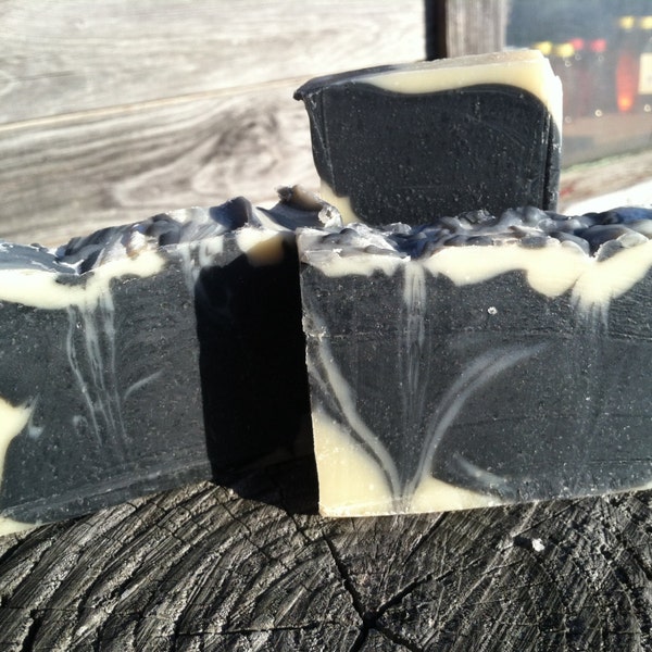 Activated Charcoal Soap with Eucalyptus and Rosemary - natural soap made with honey and beeswax