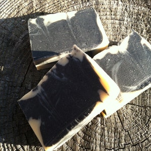 Activated Charcoal Soap with Eucalyptus and Rosemary natural soap made with honey and beeswax image 5