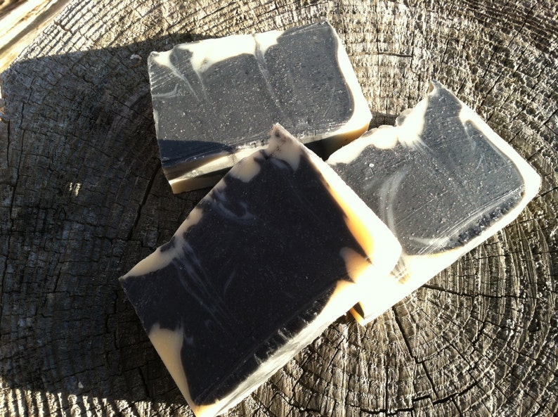 Activated Charcoal Soap with Eucalyptus and Rosemary natural soap made with honey and beeswax image 5