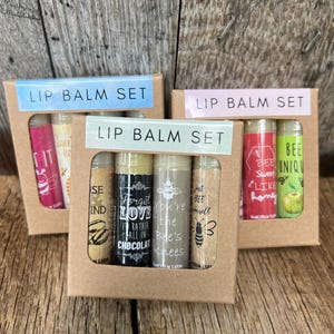 Beeswax Lip Balm set - 4 lip balms in a box