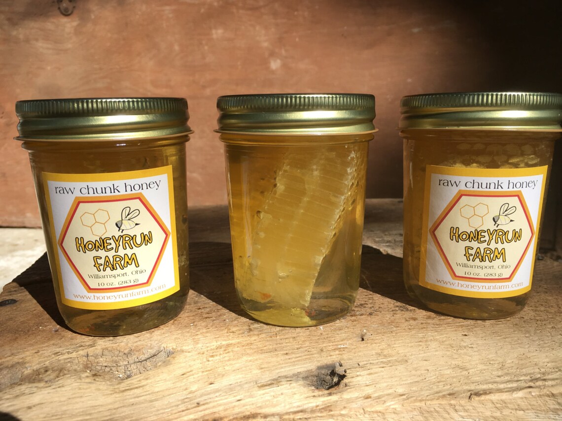 Pure Raw Chunk Honey Half Pint 10 ounces Etsy