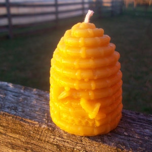 Set of 20 Beeswax Candles Hive shaped with bees, larger votive size, 3 tall image 5