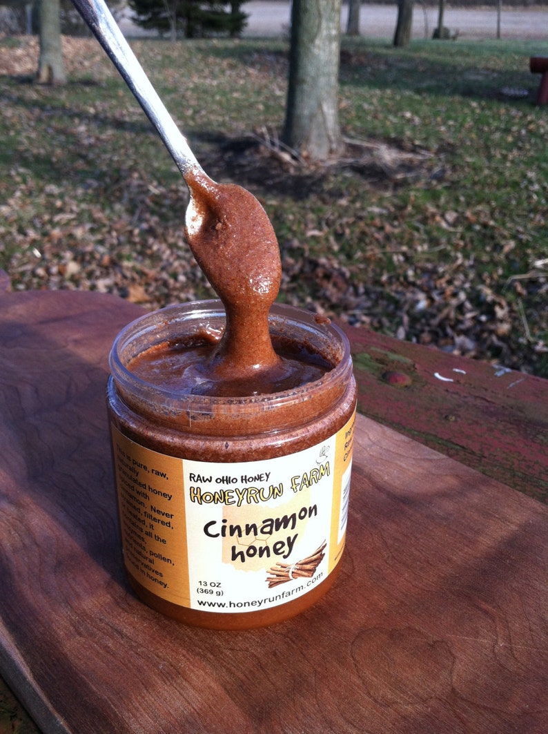 Raw Cinnamon Honey Naturally Granulated 13 Ounce Jar Etsy