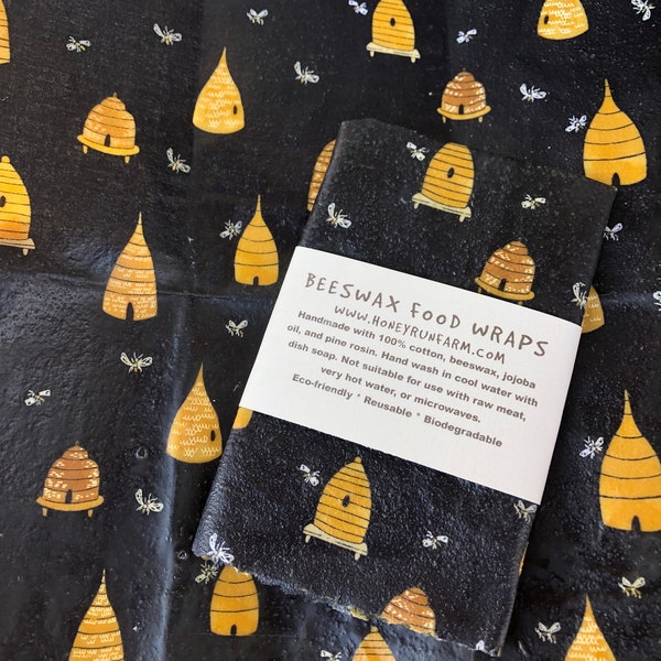 Beeswax Food Wraps - cotton fabric - choose from 2 sizes and 3 patterns