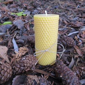 Hexagon Cylinder Beeswax Pillar Candle image 1