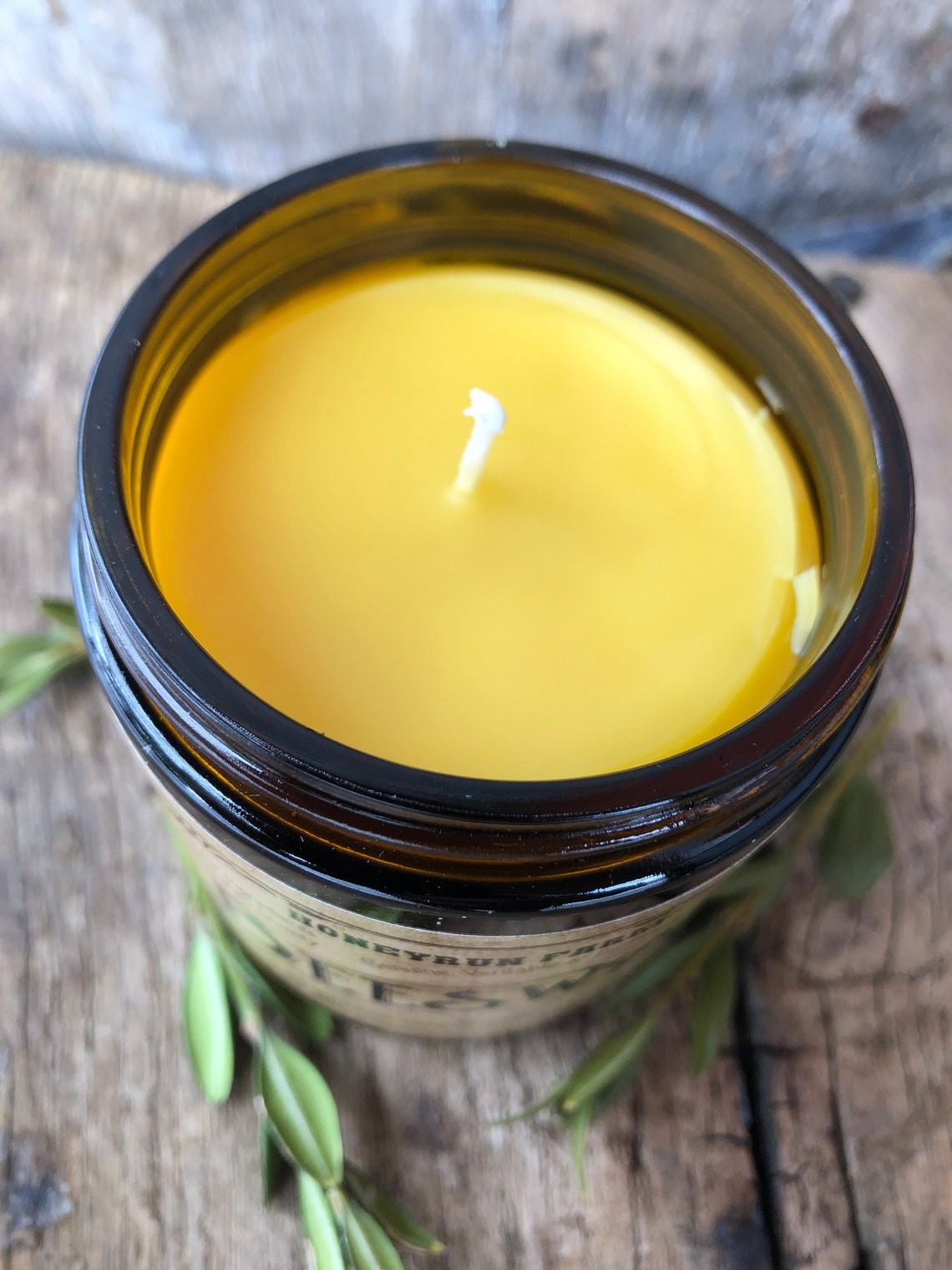 Beeswax Container Candle With Antique Apothecary Style Label Etsy