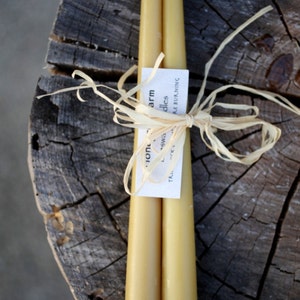 Tapered beeswax candle set - 10&quot; long