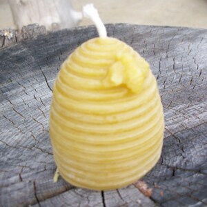 Beeswax Candle Hive shaped with bee, votive size image 2
