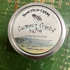 Farmer&#39;s Friend Salve - Beeswax Salve made with propolis and herbs, 1 oz.