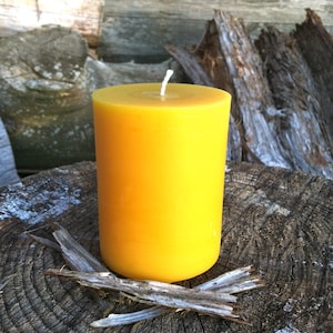 Pillar Beeswax Candle- 3" wide by 3.75" tall