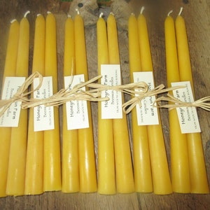 Tapered beeswax candle set 10 long image 4