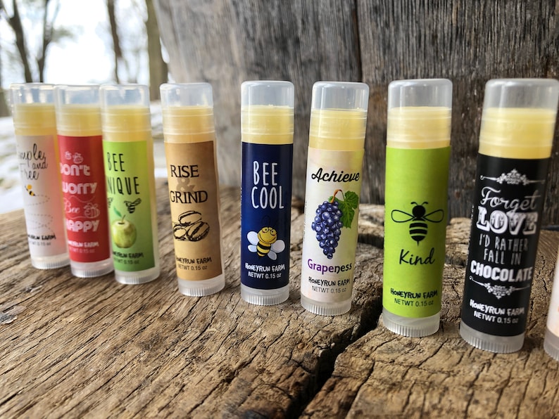 Beeswax Lip Balm- all natural, pick from 12 assorted flavors