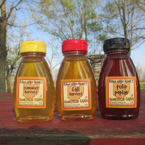 Raw Honey Sampler Spring Summer and Fall Honey Three 8 Etsy