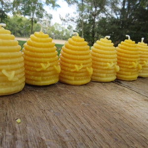 Set of 20 Beeswax Candles Hive shaped with bees, larger votive size, 3 tall image 4