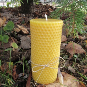 Hexagon Cylinder Beeswax Pillar Candle image 2